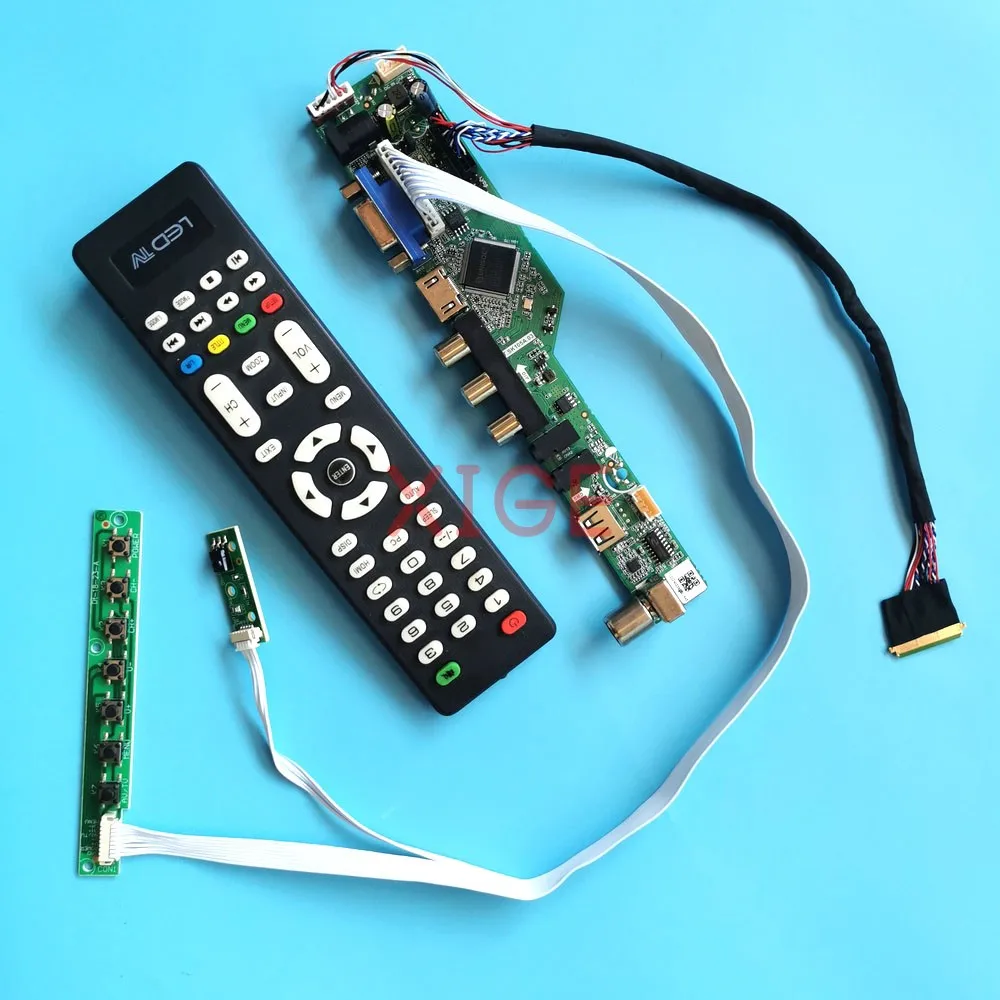 

Kit DIY Driver Controller Board For B140XTN02.3 B140XTN03.0/3.1 14" Laptop Screen HDMI+VGA+AV+USB 1366x768 Analog TV 40-Pin LVDS
