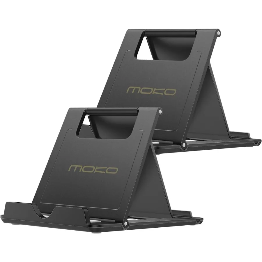 

MoKo 2 Pack Phone Tablet Stand Foldable Desktop Holder for 411 Devices Compatible with iPhone 14 Pro Max 14 iPhone 13 13 pro Ma