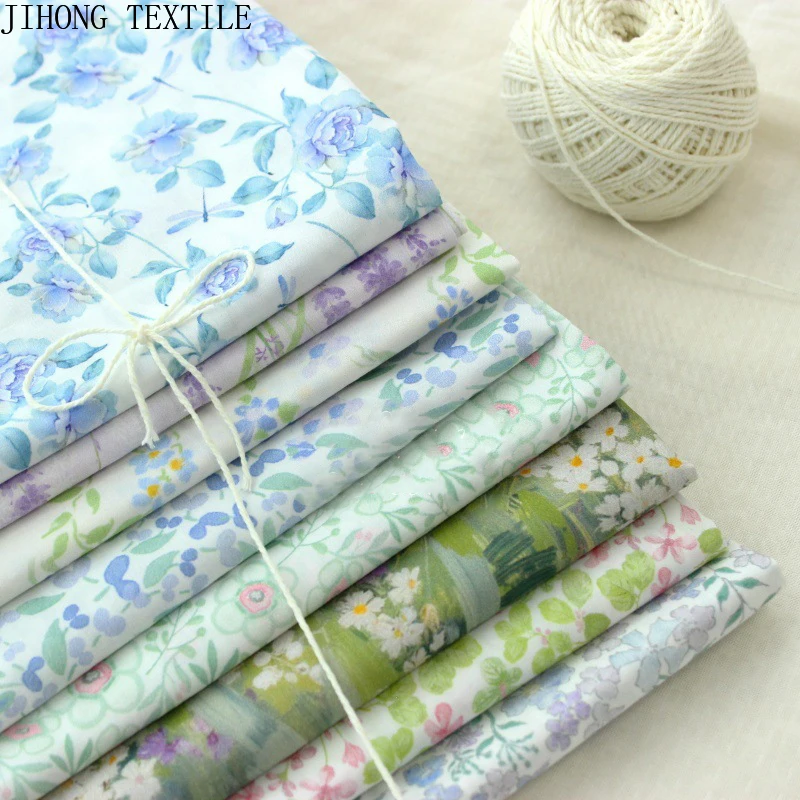 

Summer Floral Prints Cloth 100% Cotton Soft Smooth Poplin Fabric for Sewing Dress,Shirt,Curtains,Bedding,hair Tie DIY Materials