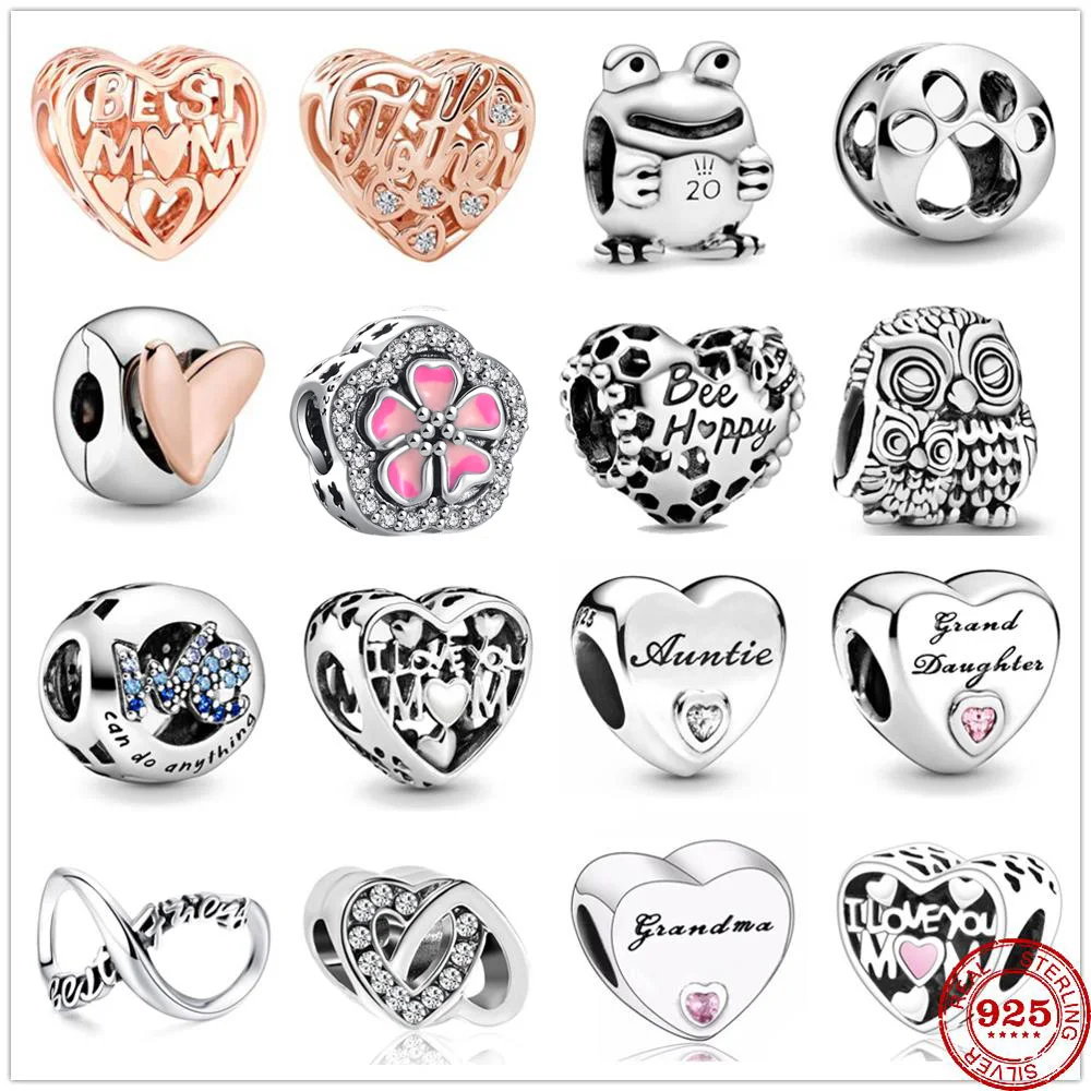 925 Sterling Silver Metal beads Love Heart Clip We Can Do Any Charm Fit Original Pandora charms silver 925 DIY Bracelet Jewelry