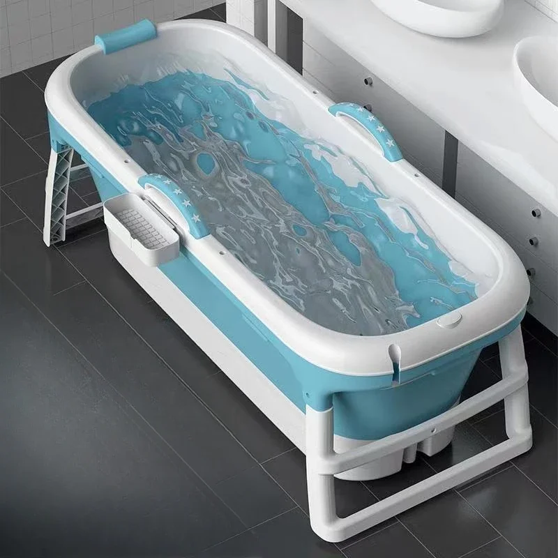 Wide Covered Folding Bathtub for Adults ,Special Shower Bucket,Full Body Steaming Tub, 1.3m