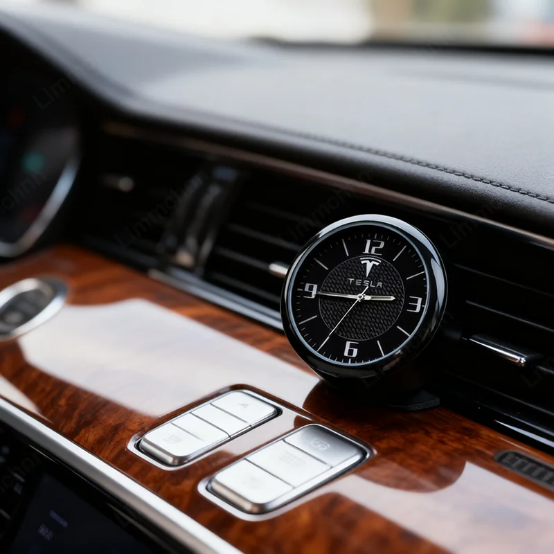 

Car Sticker For Tesla Model 3 Model S X Y Roadster SpaceX Car Clock Automobiles Internal Stick-On Digital Watch Quartz Clocks