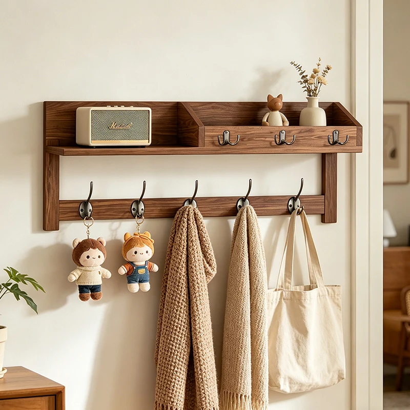 

Wall Mounted Coat Rack Modern Entrance Clothes Hanger Creative Simple Clothing Racks Key Jewelry Necklace Multifunctional Shelf