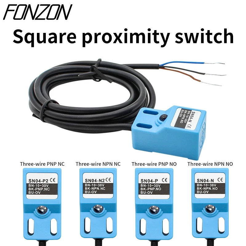 SN04-N square proximity switch inductive proximity sensor detection switch DC10-30V SN04-N2 SN04-P SN04-P2 NPN PNP NO NC 5MM