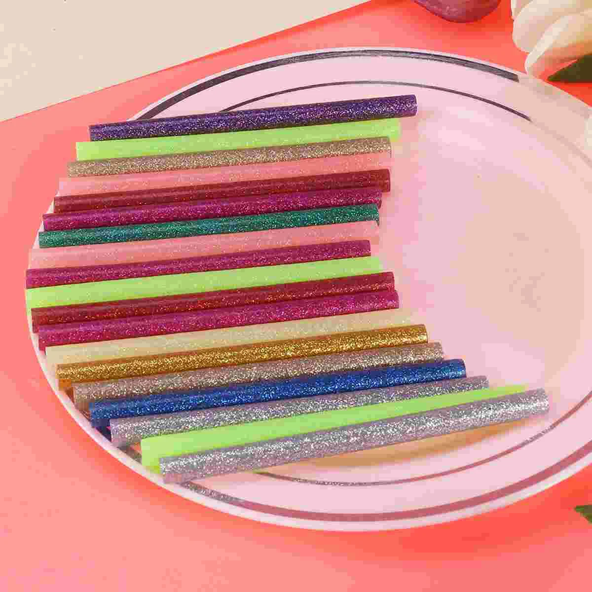 72pcs Glitter Hot Glue Colored Sticks Glue Mini Size Hot Melt Adhesive Sticks for DIY Craft Repair Bonding