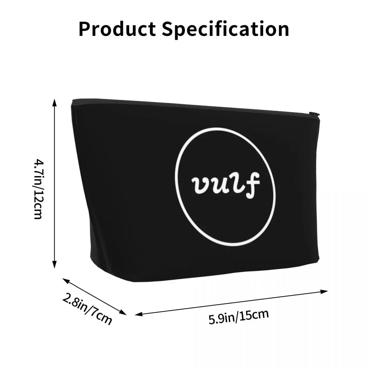 Inscription Vulf In White Circle Travel Cosmetic Bag Makeup Bag Cosmetic Case Portable Organizer For Women Ladies Gift
