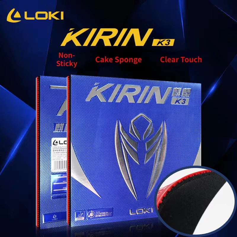 

Оригинальный резиновый лист для настольного тенниса LOKI KIRIN K3, не липкая резинка для пинг-понга с нигерской губкой, предварительно настроенная резиновая губка для торта, Loki