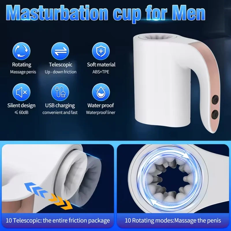 Automatic Rotating Male Masturbator Cup For Intense Pleasure_voghion.com