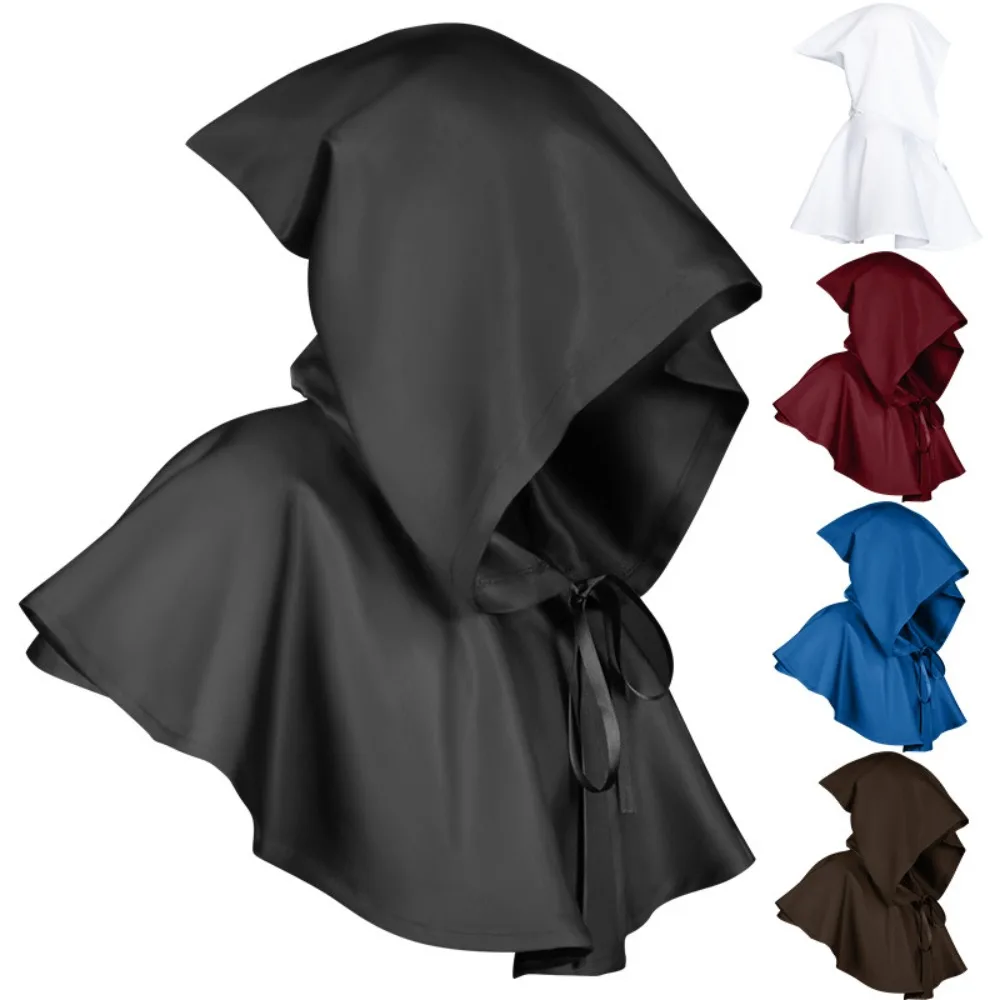 

Party Clothes Cloak Movie Flax One Size Death Cloak Solid Color Mysterious Hooded Cloak Halloween