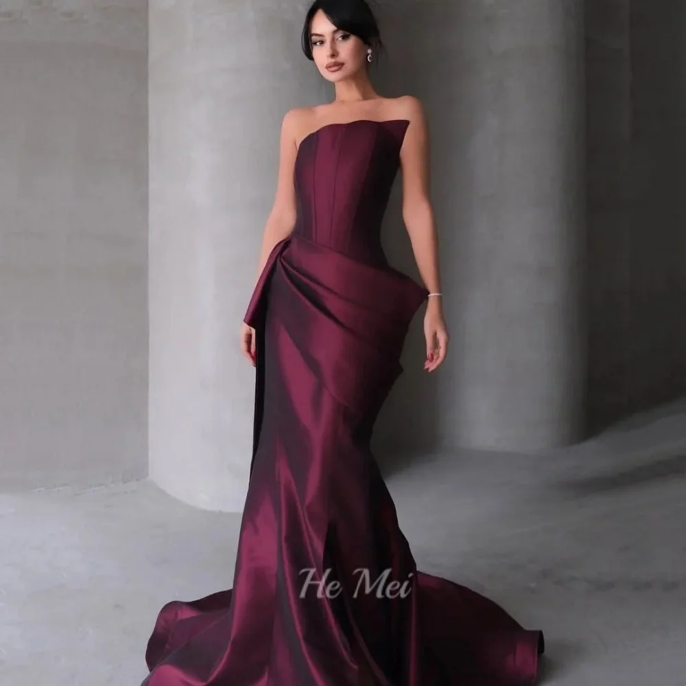 

Customized Prom Dress Mermaid Elegant Simple Party Gowns Strapless Formal Evening Dress Floor Length فساتين سهرة