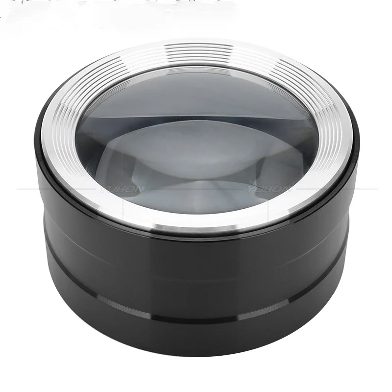 

5X Aluminum Alloy Reading Cylinder Magnifying Glass 3Led Light Optical Glass Lens Desktop Decoration Decorative Text Town Mirror