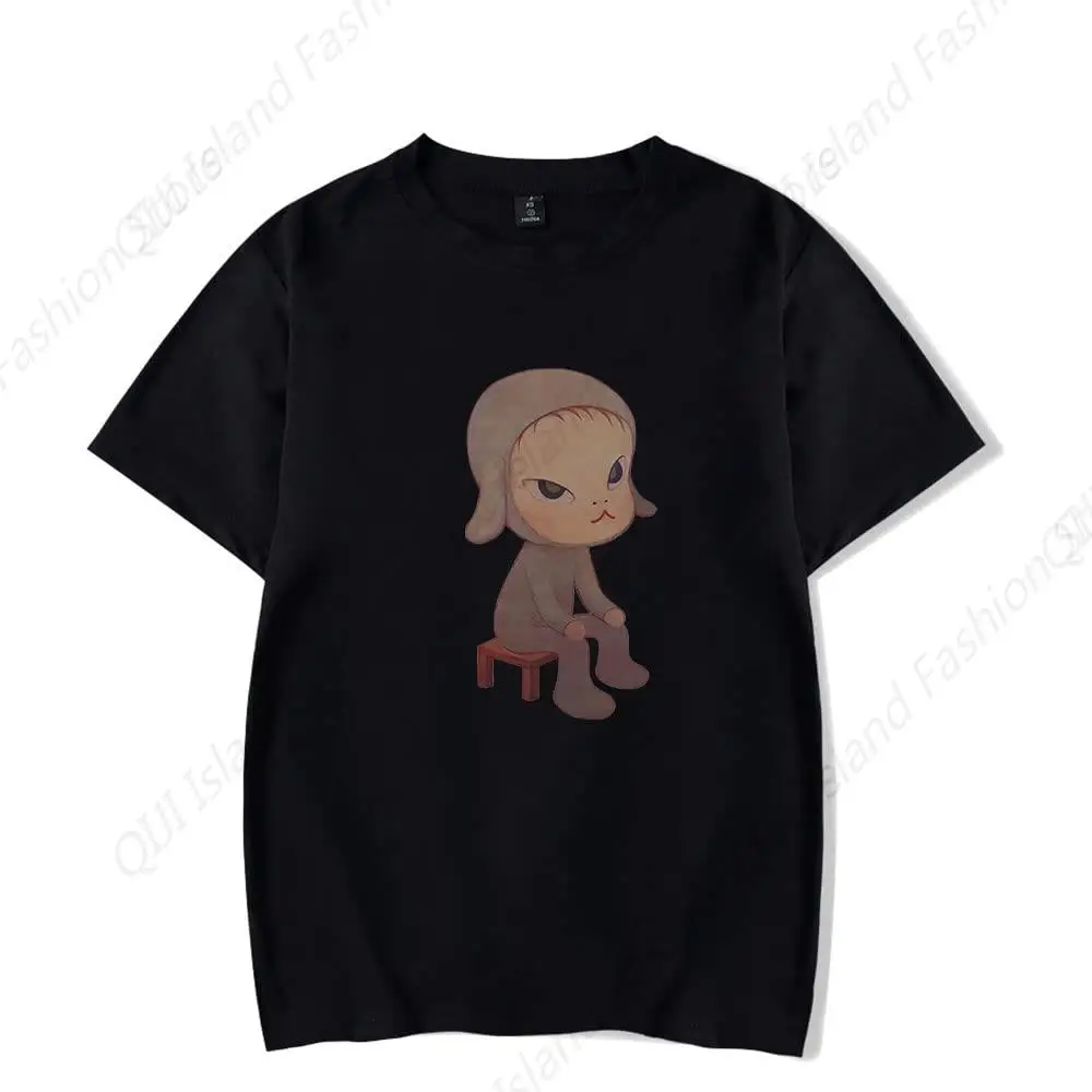 Yoshitomo Nara Sleepless Night Sitting T-Shirt Men Short Sleeve Women Funny Tee Unisex New Harajuku Tops