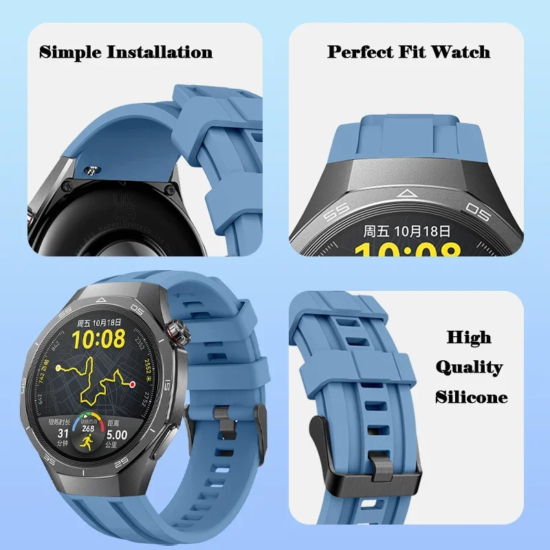 Ремешок без зазоров для Huawei Watch GT5pro 46 мм, полностью подходит, мягкий силиконовый браслет Materal для Huawei GT5PRO 46 мм, полное покрытие/бесшовный