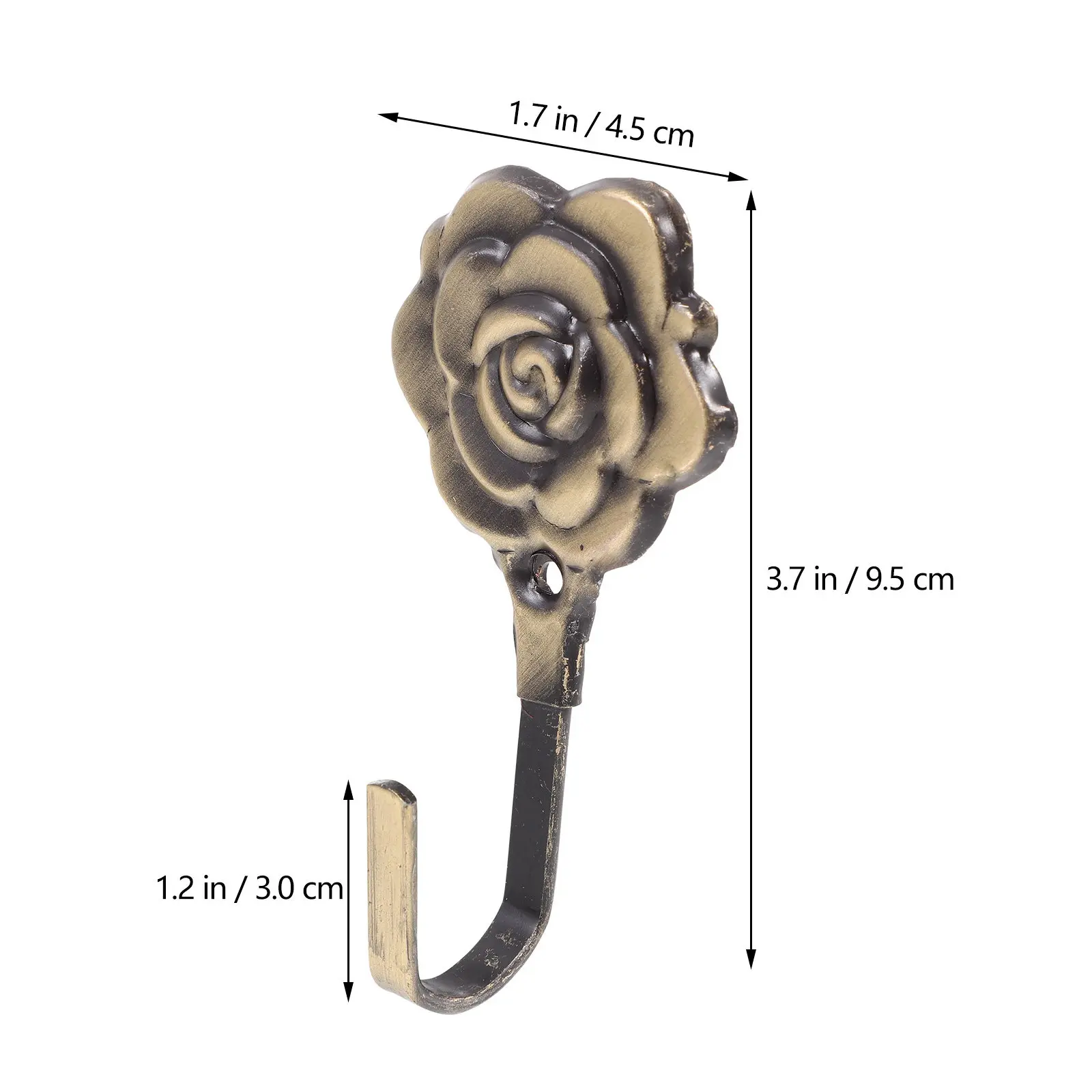 Elegant Iron Curtain Tiebacks Set – Heavy-Duty Wall-Mounted Drapery Holdbacks with Rose Flower Design, 4 Pieces