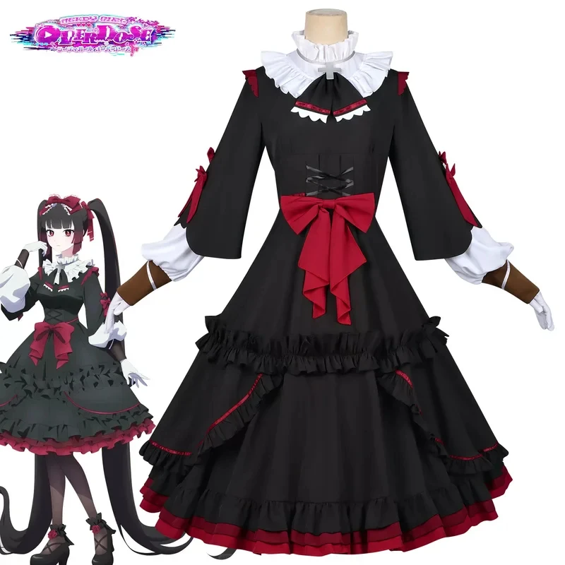 

UUI1Anime Needy Girl Overdose Miyukika Cosplay Costume Goku Bara Black Gothic Lolita Dress for Halloween Comic Con Out