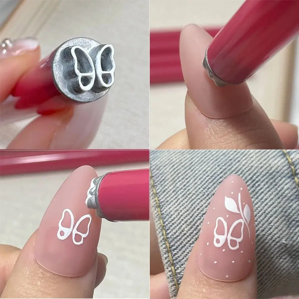 6/10/15 stücke Floral Schmetterling Muster Nail art Stempel Stift Set Blume Malerei Zeichnung DIY Nagel Pinsel Stempel stift Stempel Platte