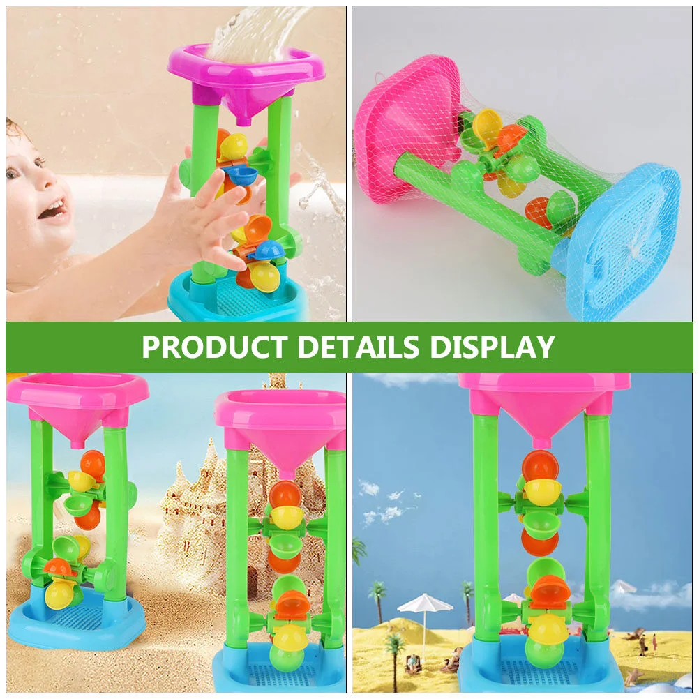 Hourglass Beach Table Toy Water Sand Wheel Windmill Summer Toys Kids Toddler Set