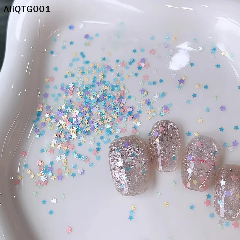 Cute Star Macaron Color Nail Glitter for DIY Nail Art Charm Decoration Accessories