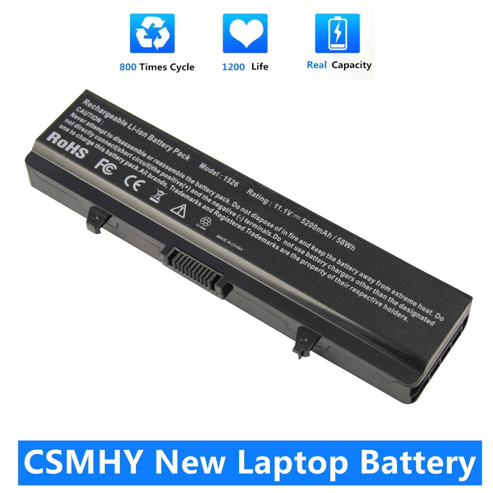 CSMHY New  Laptop Battery oem 11.1V 5200mAh  For DELL Inspiron 1525 1526 1545 1546 Vostro 500 14 1440 17 1750  GP952 GW240 GW252