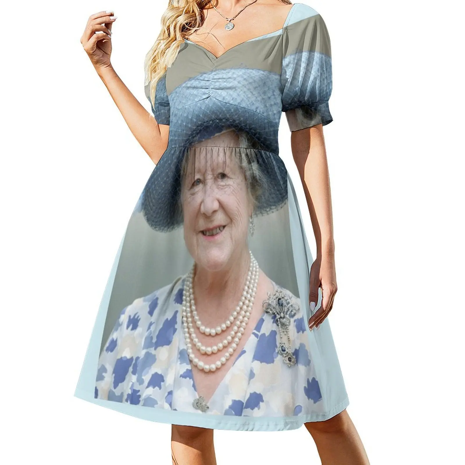 Majestic! HM Queen Elizabeth The Queen Mother Short-Sleeved Dress Dress for girls summer dresses dress dresses summer