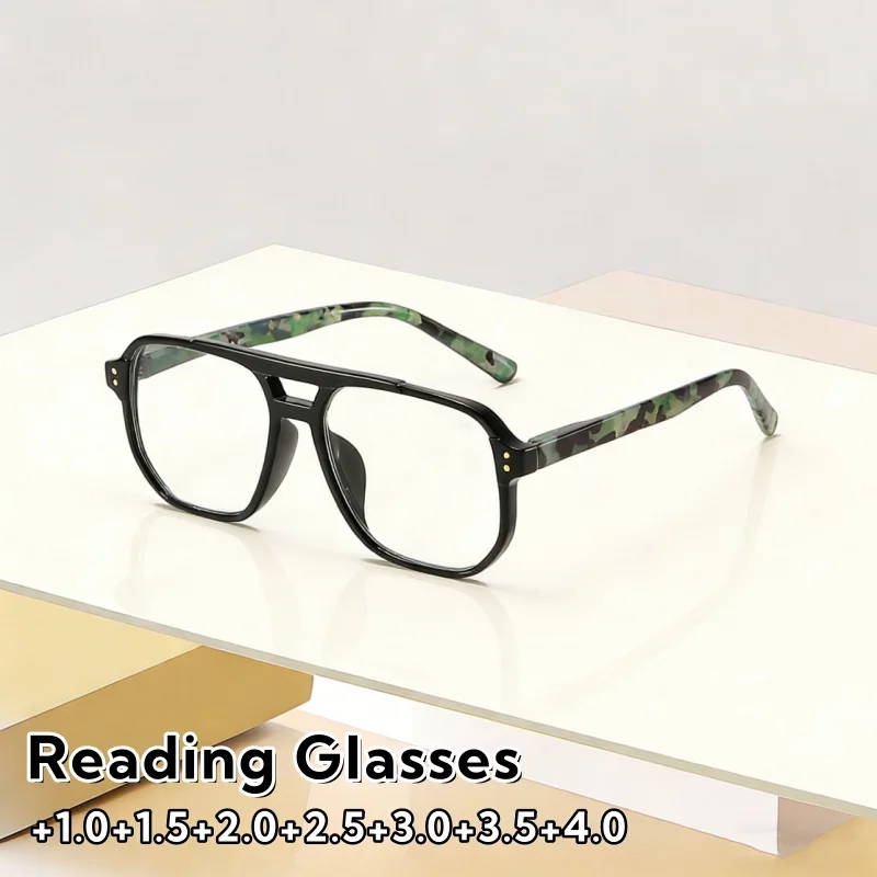 

New Anti-blue Light Large-frame Square Reading Glasses Women Men Fashionable Eyeglasses for Reading Books and Newspapers