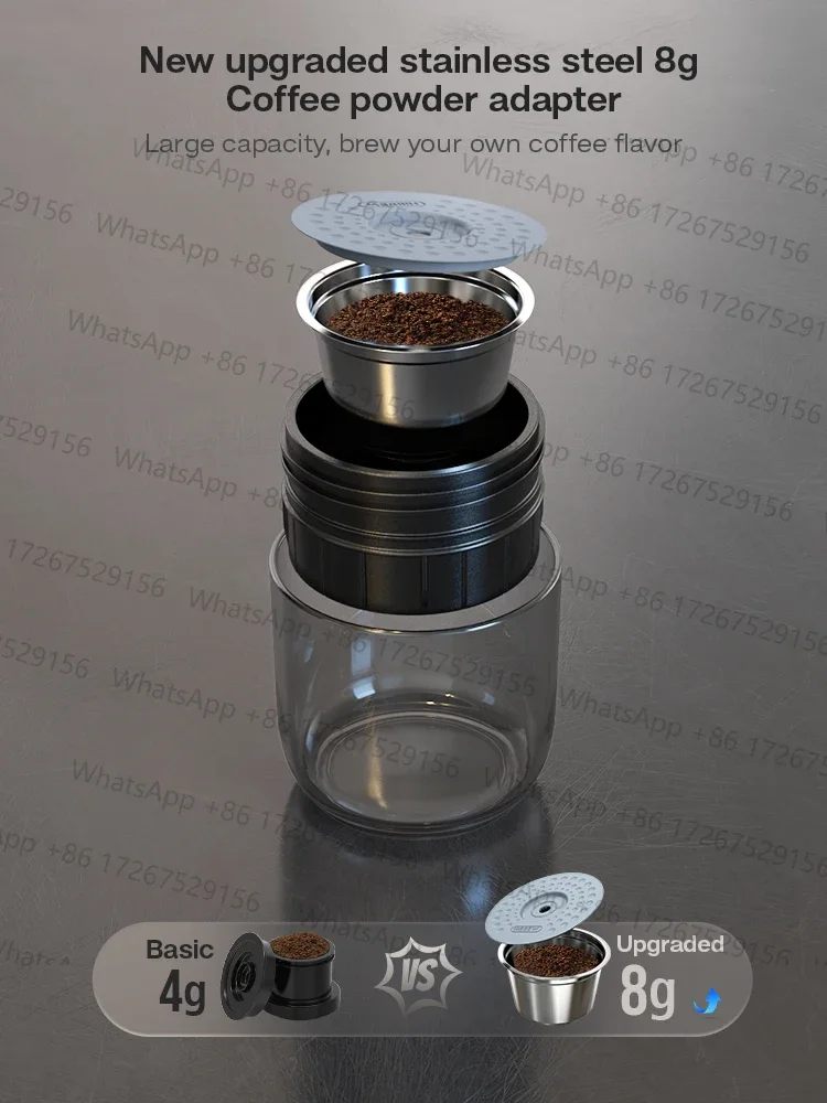 ماكينة صنع القهوة المحمولة للمنزل والسيارة، ماكينة صنع قهوة اسبريسو DC12V تناسب Nexpresso Dolce Pod كبسولة مسحوق القهوة H4A