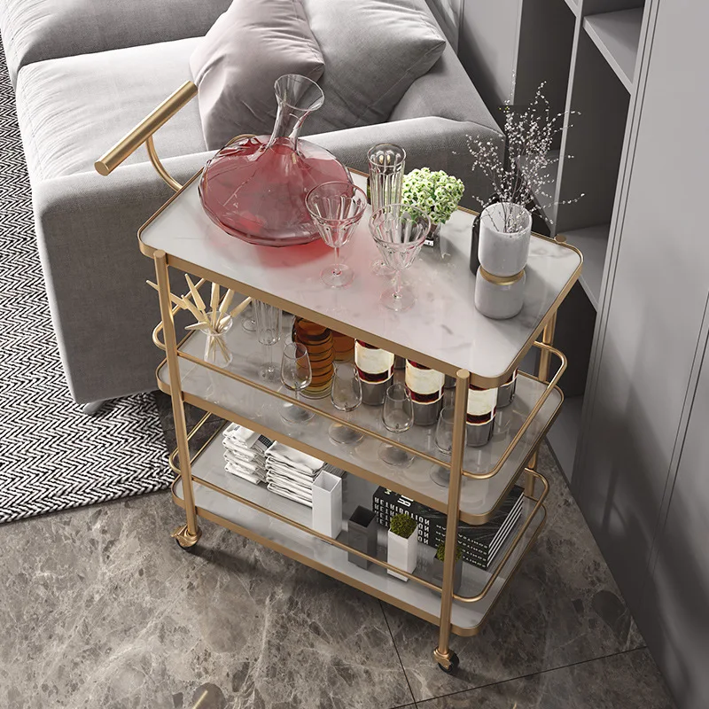 European Style 3 Tier Iron Serving Trolley Hotel Room Service Caster Wheels Bar Cart Kitchen Restaurant Dining Tea Trolley