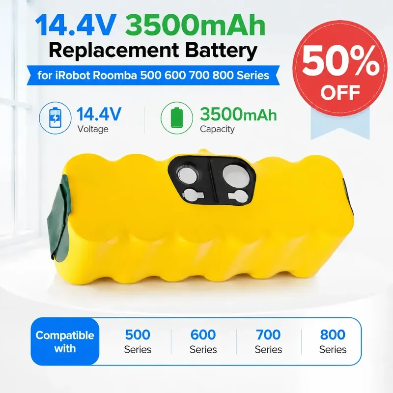 14.4V 3500mAh Replacement Battery for iRobot Roomba 500 600 700 800 Series
