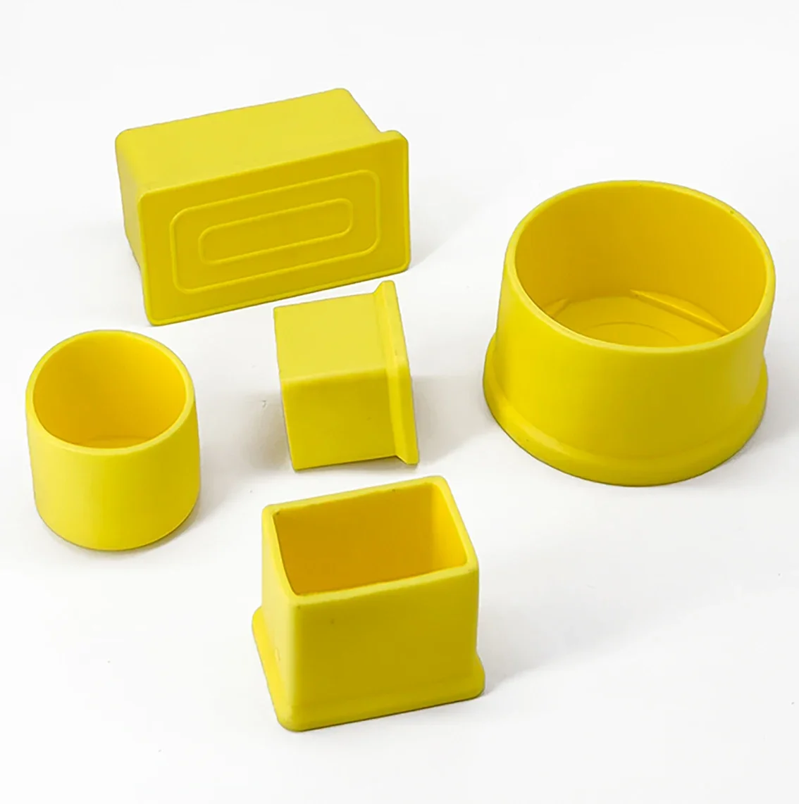 1-50Pcs 사각형/라운드 노란색 PVC 부드러운 고무 파이프 슬리브 튜브 캡 테이블 의자 발 패드 보호 커버 15x30mm 20x20mm-50mm
