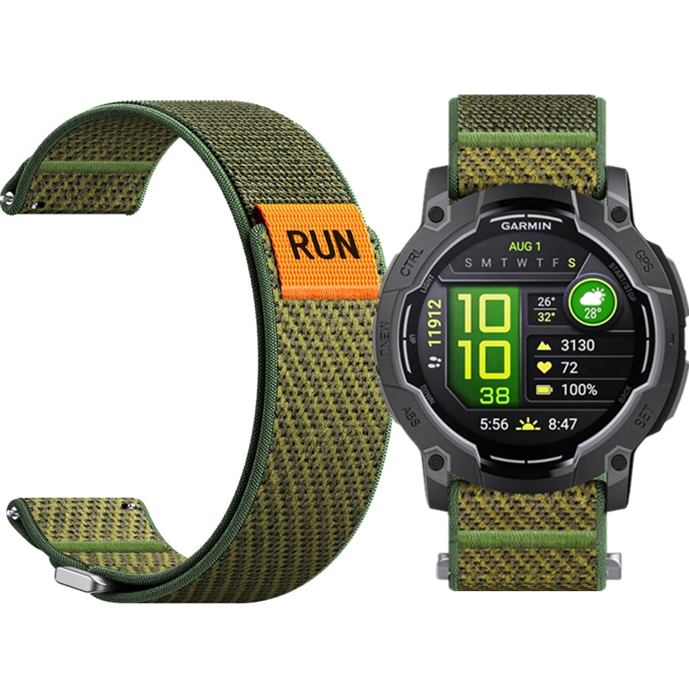Elastic Nylon Spandex Watch Strap 316L Stainless Steel Buckle Ultra Light RUN Sport Band For Garmin Instinct 1/2/2X/3
