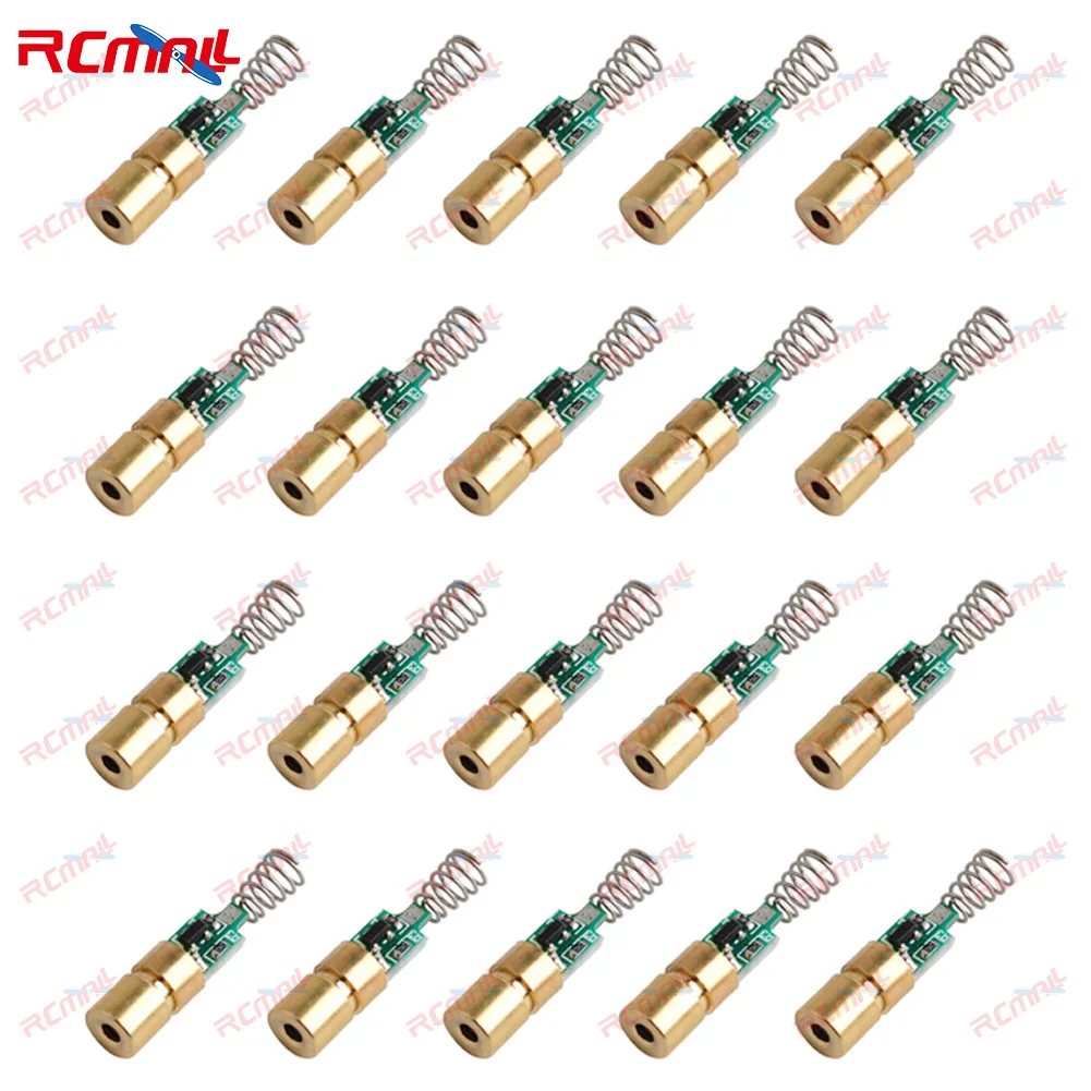 20PCS Red Mini Spring Laser Dot Diode Module Head 650nm 5mW 6*25mm