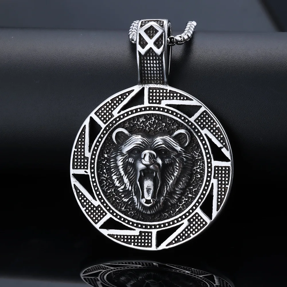 

Personalized Nordic Mythology Viking Bear Logo Necklace Pendant