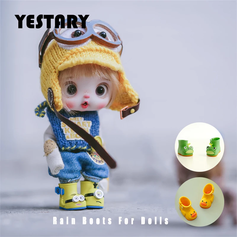 YESTARY Bjd Doll Shoes 1/12 Doll Accessories Rain Boot Cute Frog Duck Snowman Modeling Wellies For Ob11 Blythe Dolls Shoes 30mm