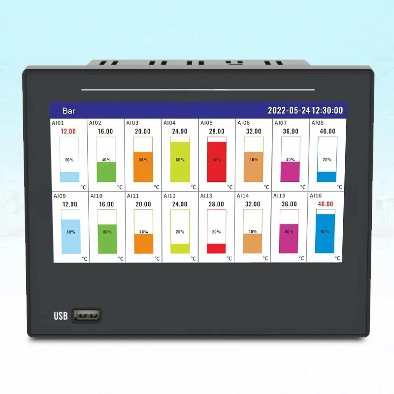 New 16 32 Channels RS485 USB Data Recorder Voltage Analog Data Logger for Temperature Humidity Flow Data Recording