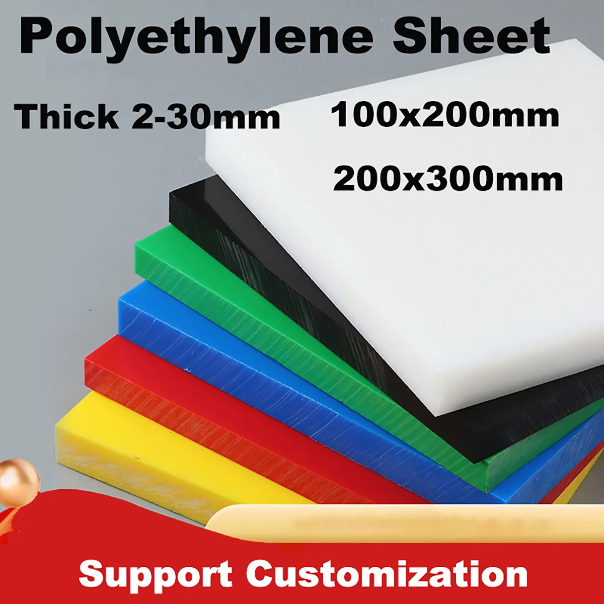 Colored Polyethylene Sheet Plastic Board High Temperature PE/UPE/HDPE Plate For CNC Engraving Thick 2/3/4/5/6/8/10/12/15/20~30mm