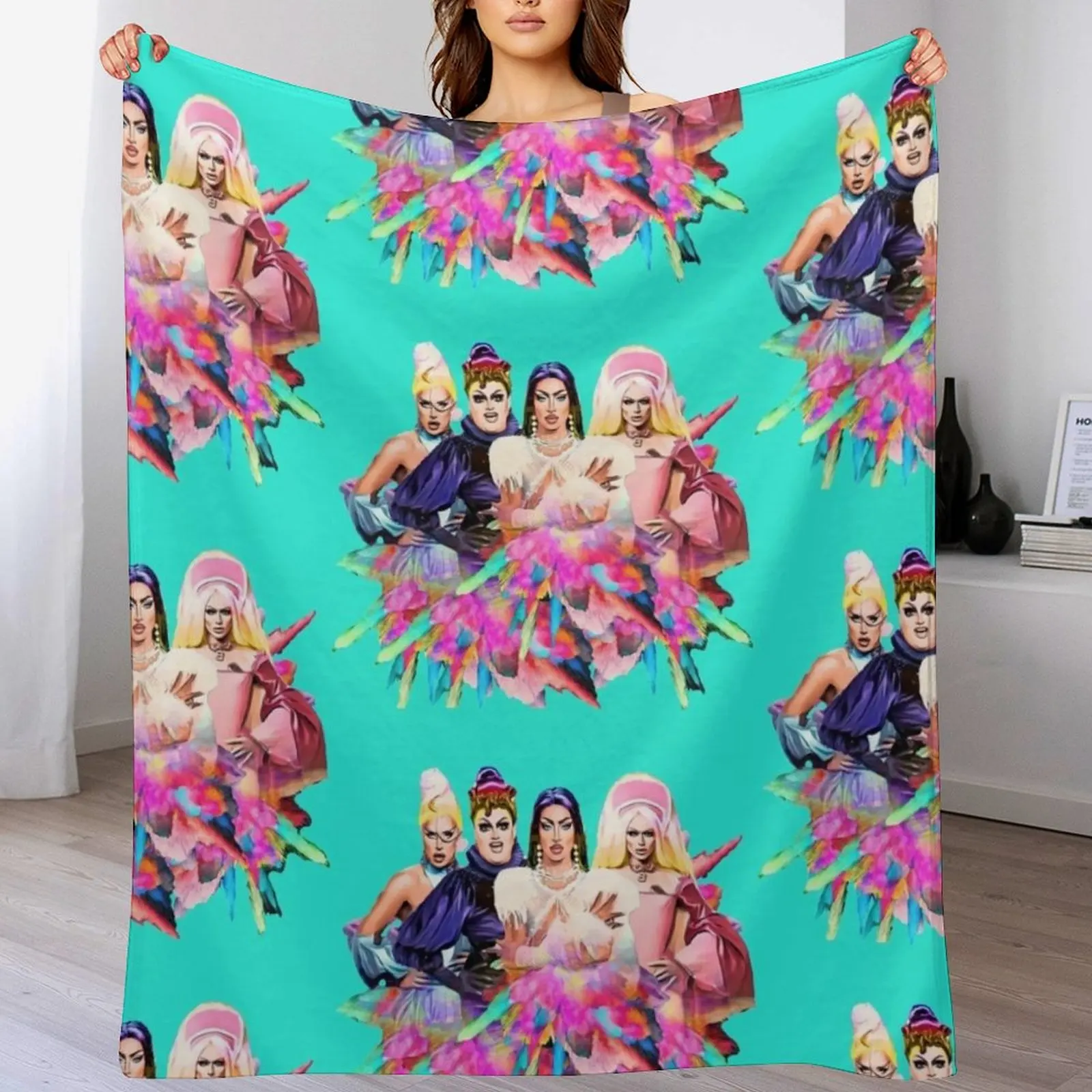 Uk, Hun RuPauls Drag Race UK United Kingdolls Throw Blanket Luxury Thicken Soft Plush Plaid Blankets