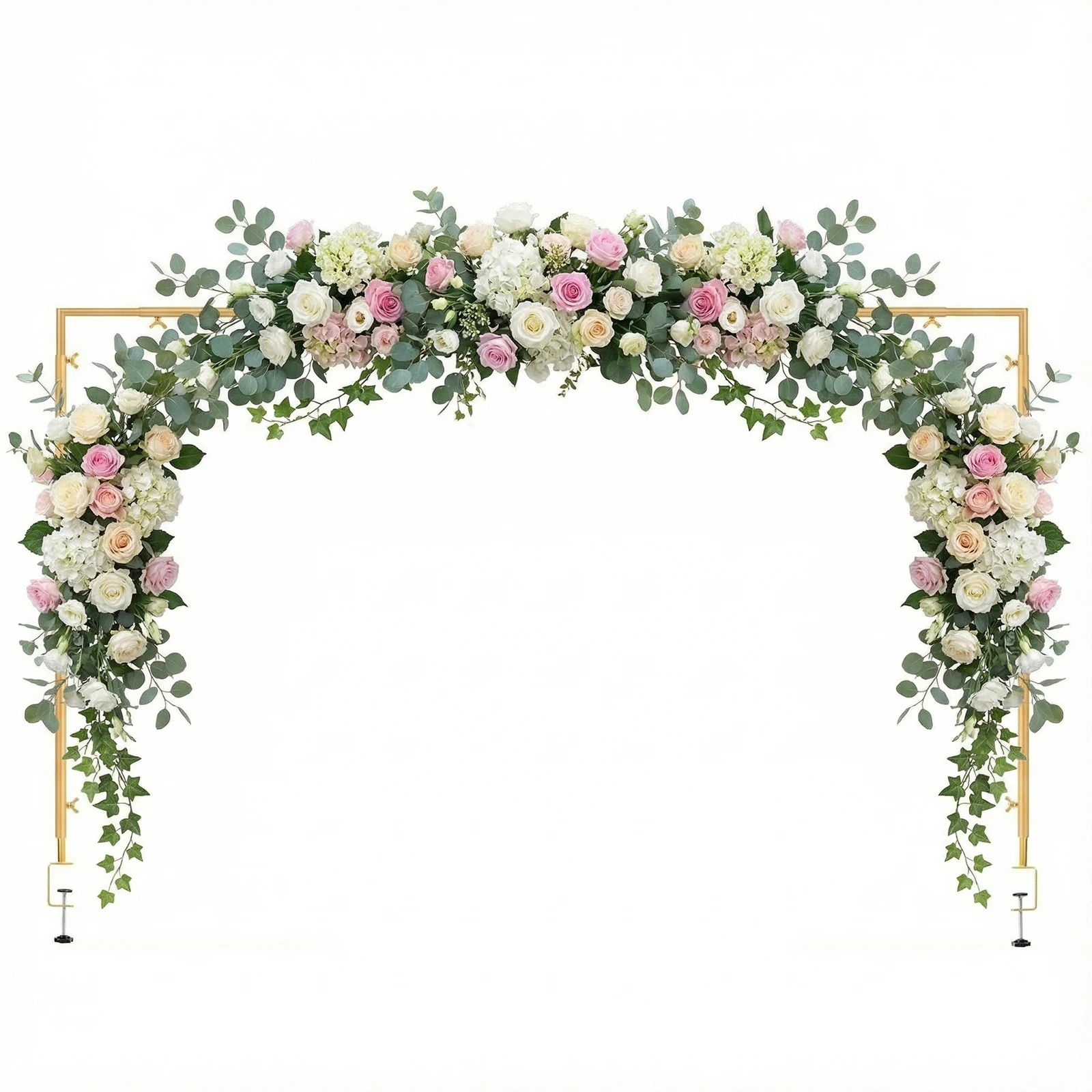 

Over The Table Rod Stand Adjustable 110-140cm Tall 116-254cm Length Table Top Arch Backdrop Stand W/ Clamps for Christmas Party