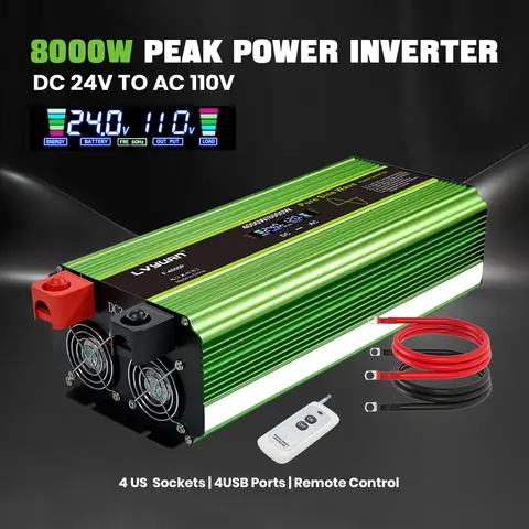 LCD 4KW 6KW 8KW Pure Sine Wave Inverter DC12V to AC110V Voltage Converter Solar Panel Inverter For Power Generation 2 Sold By Fov