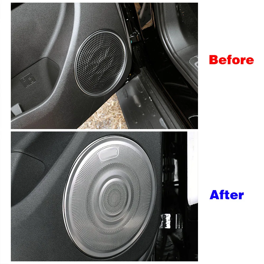 For GWM Tank 300 2022 2023 Car Inner Door Audio Sound Speaker Cover Panel Stainless Steel Cap Interior Accessories Anti Dirty