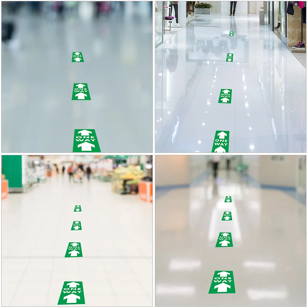 

5 pcs Arrow Floor Sticker Waterproof Directional Arrows Decals One Way Marker Sign Social Distance Safety Stickers Public Area