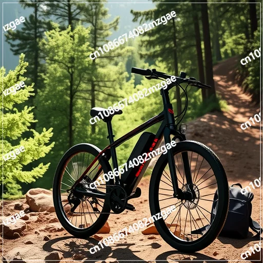 26 Inch 48V Electric Mountain Bike with Power Assist and 21 Speed for All Terrain Off Road and Beach Use