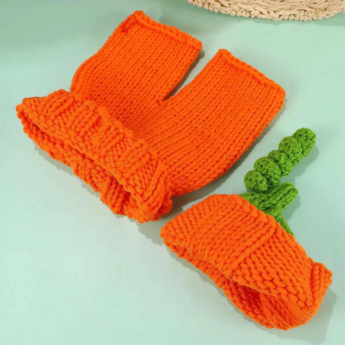 1 Juego de ropa para bebé recién nacido, accesorios de fotografía de punto de ganchillo hechos a mano de primera calidad para disfraz de Halloween naranja antiguo