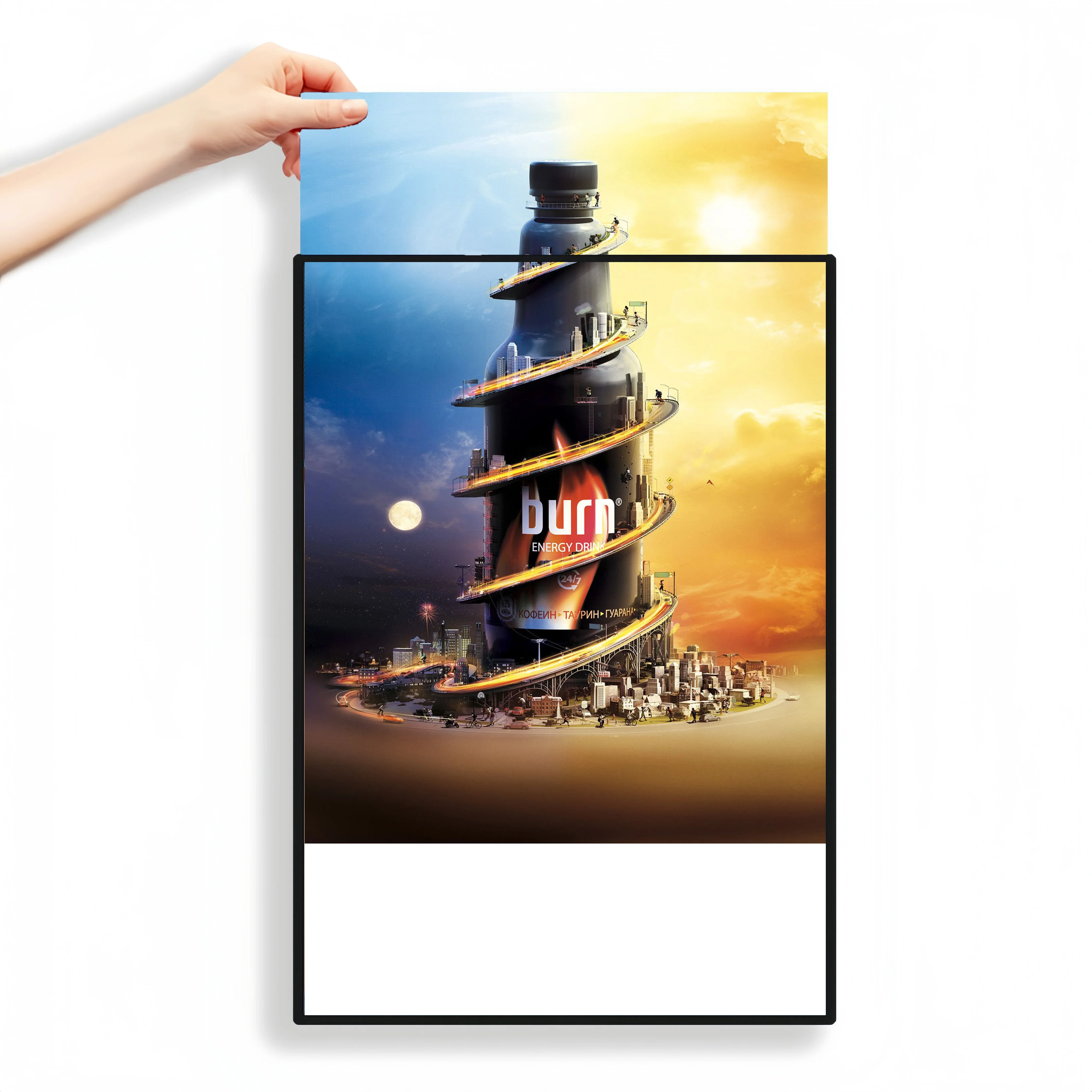 Dropshipping 12V 24V  A0/A1/A2/A3/A4 Ultra Thin Aluminum Advertising Poster Frame Led Glass Light Box For Restaurant Supermarket