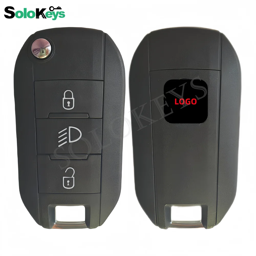 SOLOKEYS Original Board P/N: 9810666677 Flip Remote Key For Peugeot 3008 Expert Citroen 434Mhz FSK 4A Chip 2015DJ2893 With LOGO