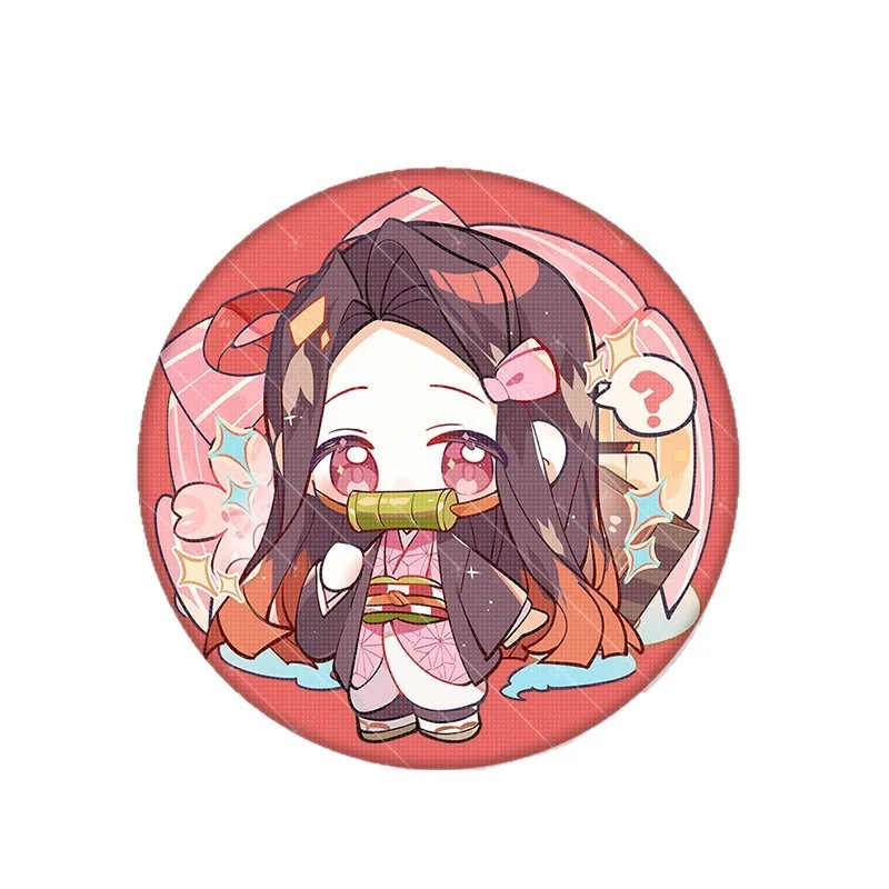 شيطان القاتل كامادو تانجيرو كامادو Nezuko Kanroji Mitsuri الإبداعية صفيح شارة أنيمي الكرتون الملابس حقيبة شارة هدية عيد ميلاد #6