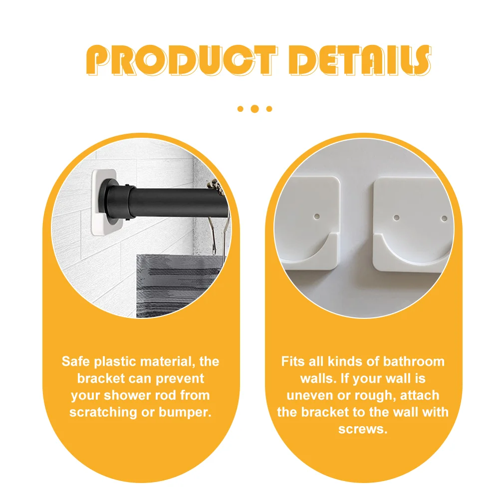 1 Pair Shower Pole Retainer Universal Curtain Rod Holder Curtain Rod Socket Rod Tension Holder Plastic Curtain Rod Holder