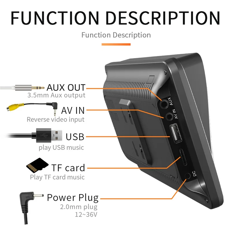 Universal 7Inch Wireless Carplay Android Auto Car Radio Dash Mount Multimedia Player Touch Screen USB Bluetooth W/Camera