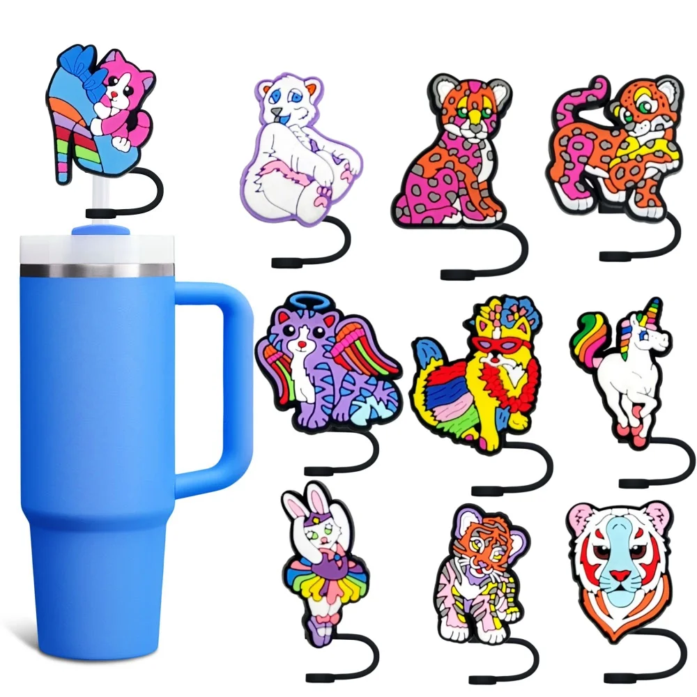 

1-22PCS MINISO90s retro colour Straw Cover Cap 10MM Drink Plug Reusable Splash Proof Drinking Cup Accessories Home Party Gifts