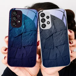 Gradient Black Gray For Samsung Galaxy Note 10 Plus S20 21 FE S23 Ultra S8 9 A70 72 73 50 51 52 53 Tempered Glass Phone Case