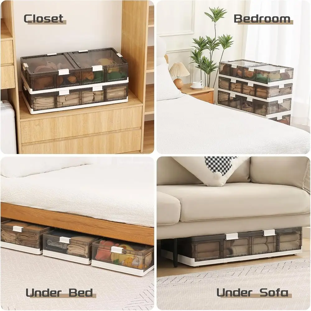 Plastikowe pojemniki do przechowywania na kółkach, do ubrań, butów i kołder - 2 sztuki, 25,2x16,5x7,1 cm, idealne do organizacji w sypialni i akademiku.